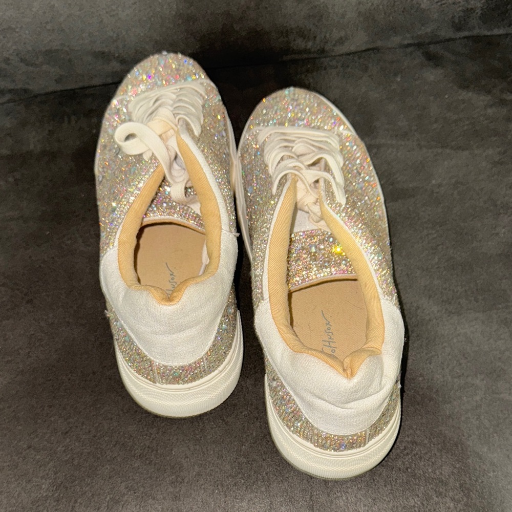 Betsey Johnson Sidny crystal pavé platform sneaker. - Picture 6 of 8